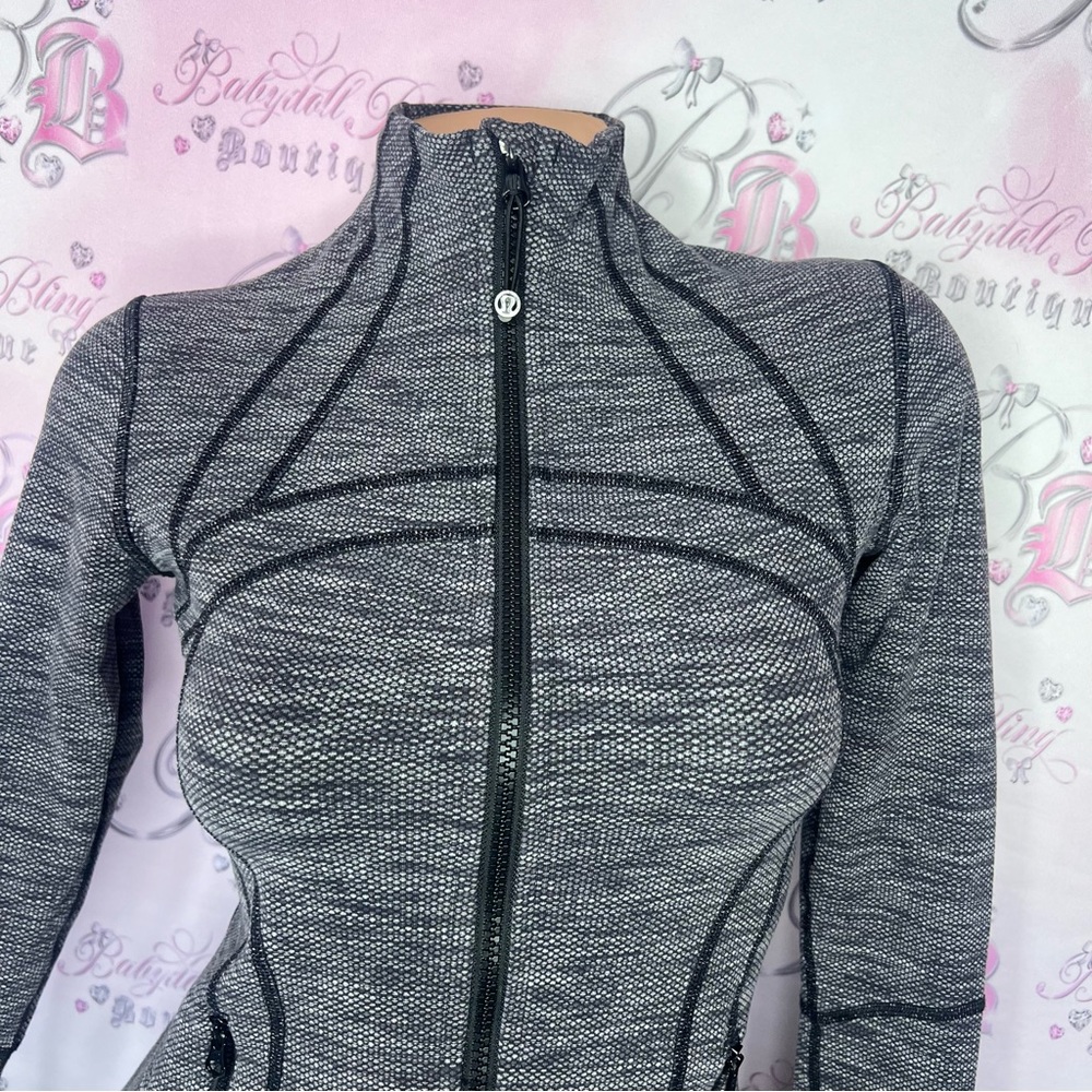 Lululemon define jacket heathered grey black spotted dotted pattern stretchy - Picture 3 of 10